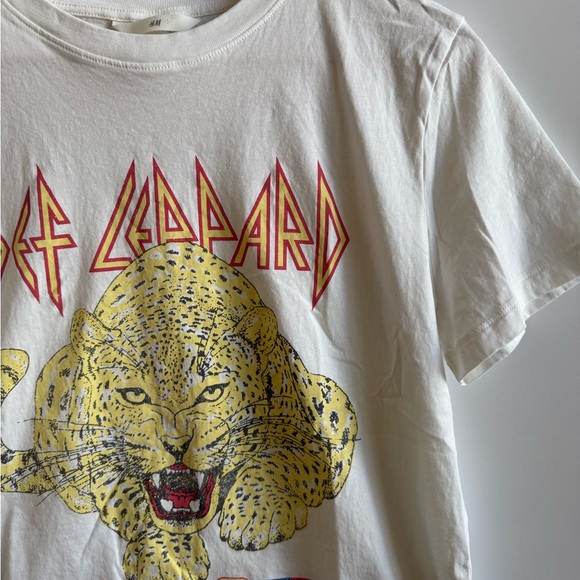 White Def Leopard Graphic T-Shirt - Picture 5 of 10